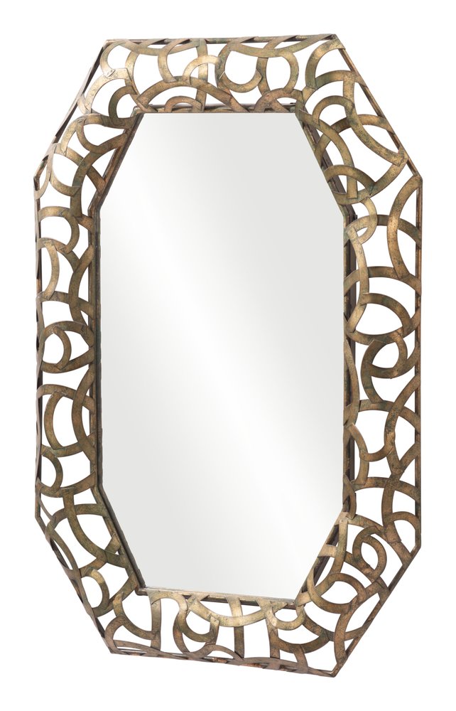 Bronze Octagonal Steel Framed Accent Mirror - 35-inch