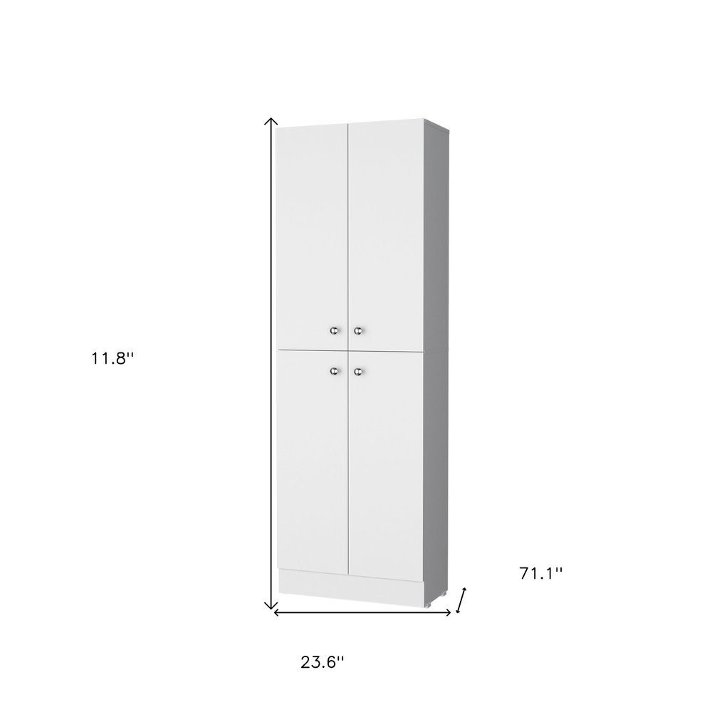 White Wood Pantry or Storage Closet - 12-inch