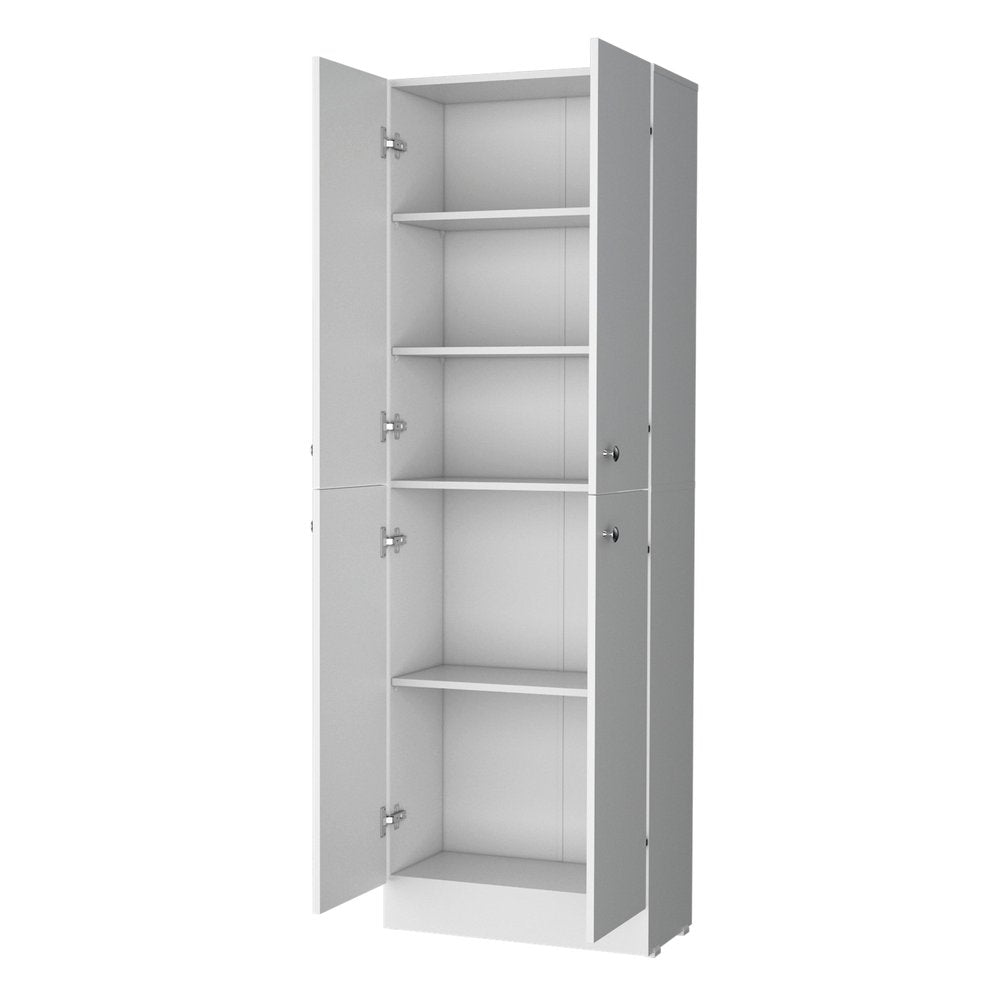 White Wood Pantry or Storage Closet - 12-inch