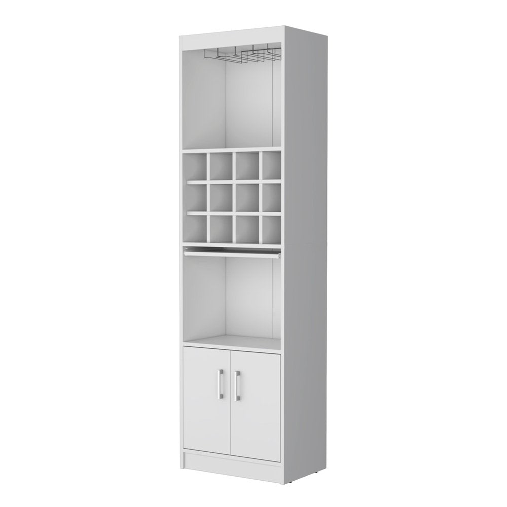 White Wood Bar Cabinet with Two Doors - 71-inch