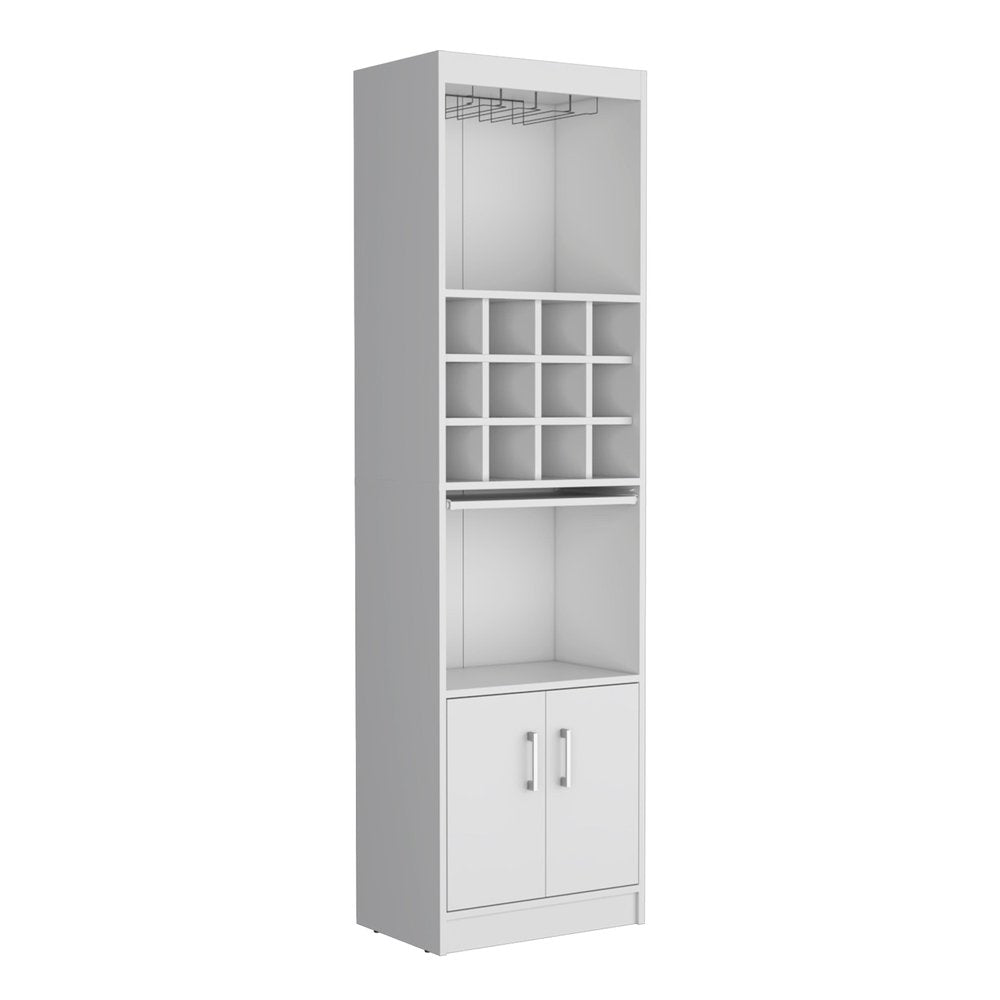 White Wood Bar Cabinet with Two Doors - 71-inch