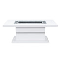 White Wood and Faux Crystal Pedestal Coffee Table - 52-inch