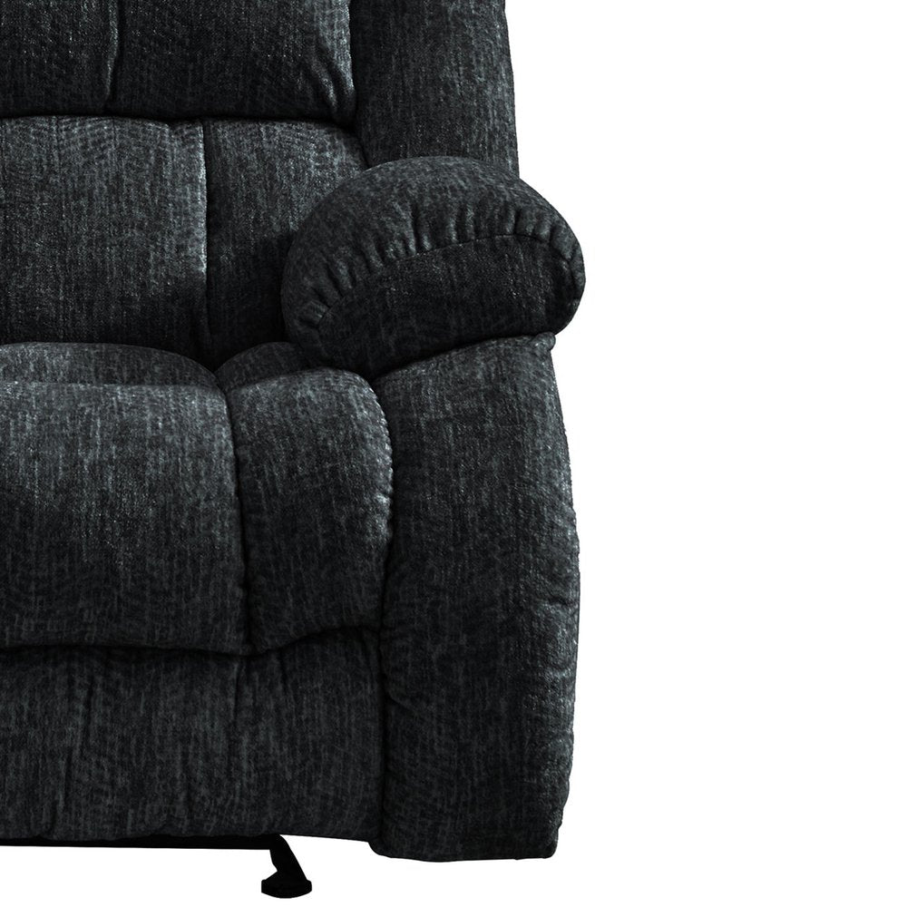 Black Manual Reclining Loveseat with Storage - 77-inch
