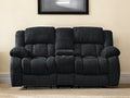 Black Manual Reclining Loveseat with Storage - 77-inch