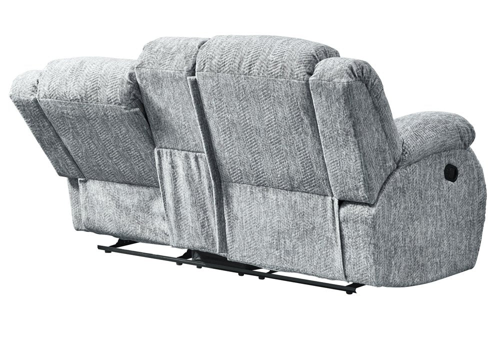 Light Gray Manual Reclining Loveseat with Storage - 77-inch
