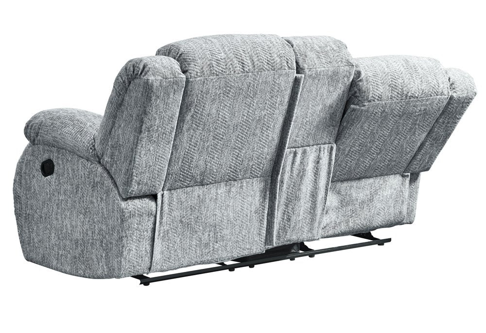 Light Gray Manual Reclining Loveseat with Storage - 77-inch