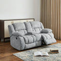 Light Gray Manual Reclining Loveseat with Storage - 77-inch