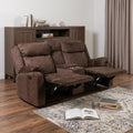 Dark Brown Manual Reclining Loveseat with Storage - 70-inch