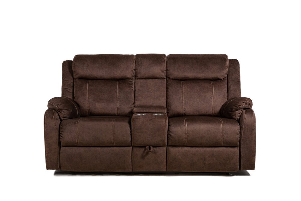 Dark Brown Manual Reclining Loveseat with Storage - 70-inch