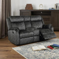 Dark Gray Microfiber Manual Reclining Loveseat with Storage - 70-inch