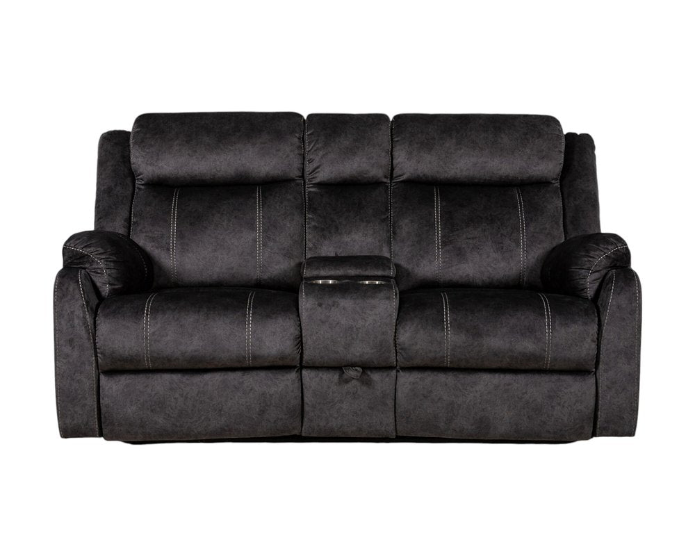 Dark Gray Microfiber Manual Reclining Loveseat with Storage - 70-inch