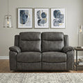 Gray Faux Leather Manual Reclining Loveseat with Storage - 74-inch
