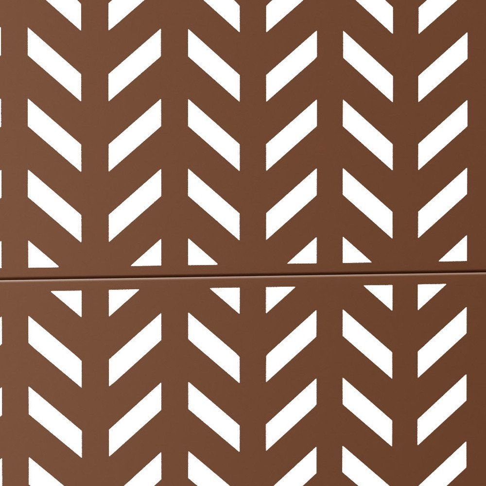 Brown Steel Three Panel Screen Room Divider - 72-inch