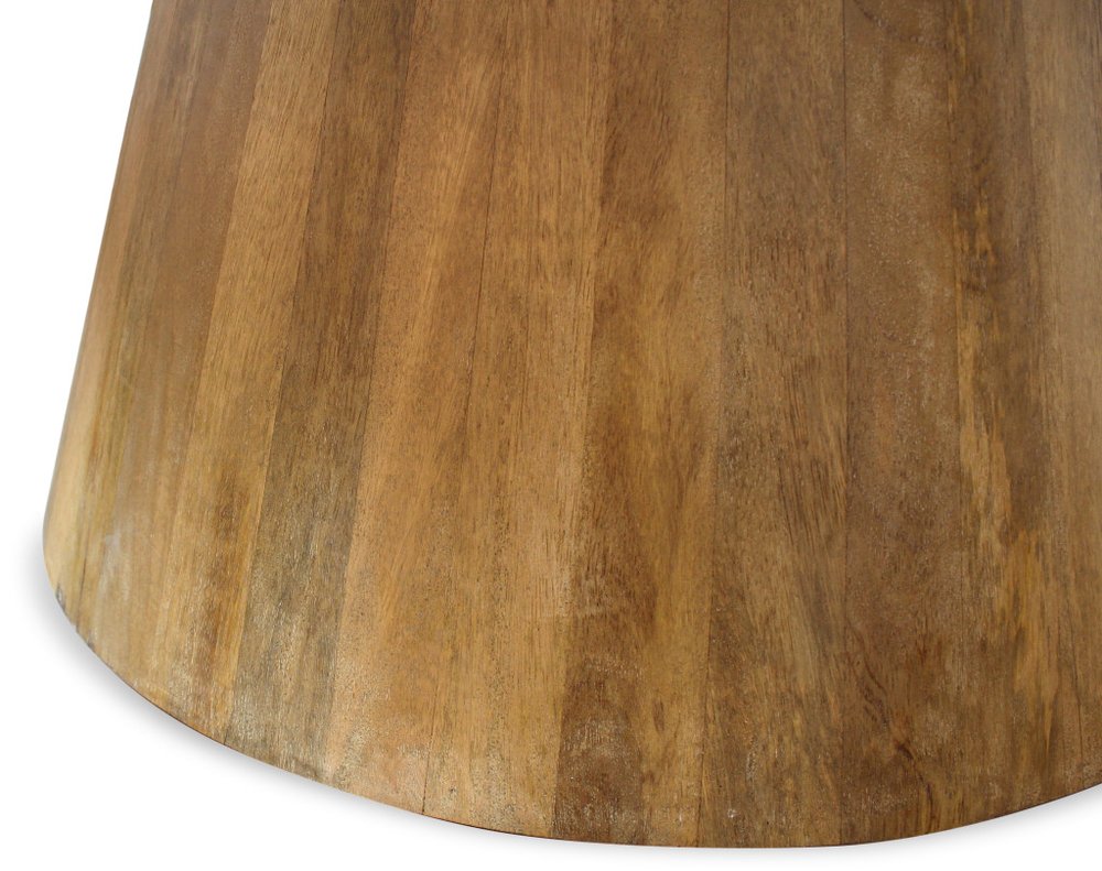 Natural Rounded Solid Wood Pedestal Base Dining Table - 60-inch
