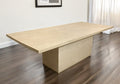 Natural and Brown Solid Wood Pedestal Base Dining Table - 72-inch