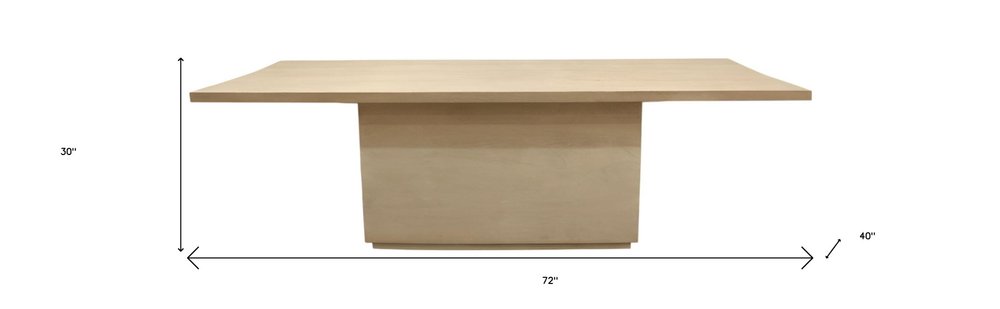 Natural and Brown Solid Wood Pedestal Base Dining Table - 72-inch
