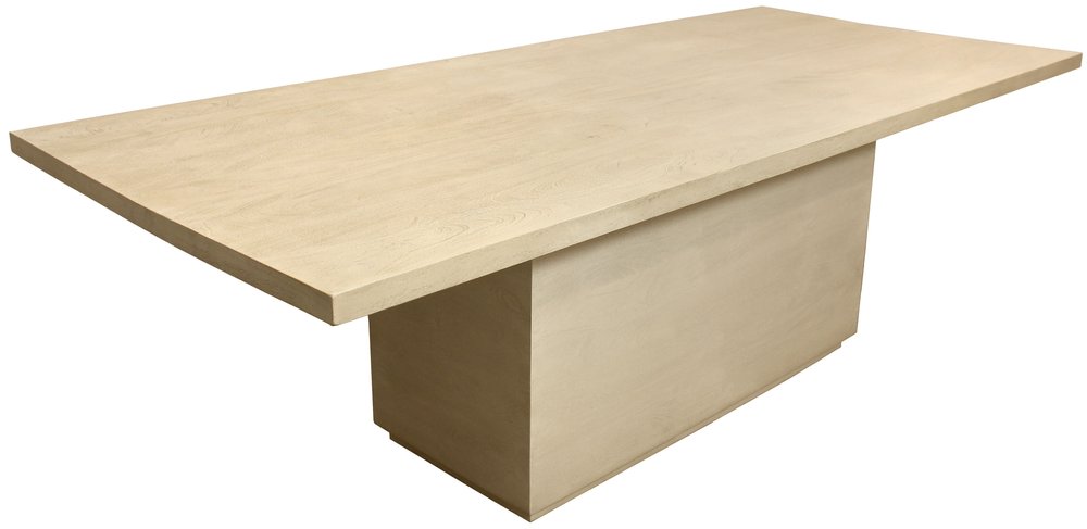 Natural Solid Wood Pedestal Base Dining Table - 84-inch