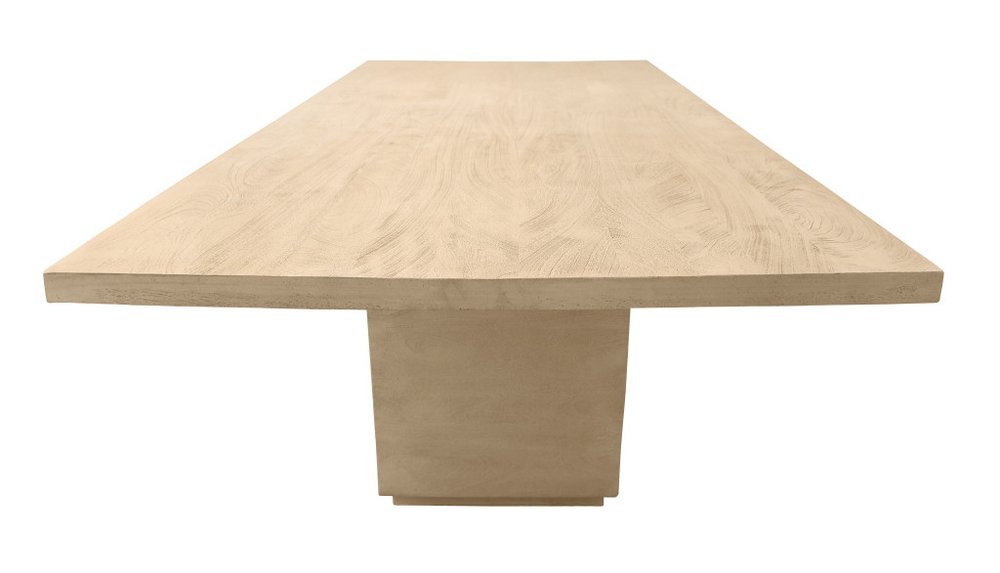 Natural Solid Wood Pedestal Base Dining Table - 84-inch