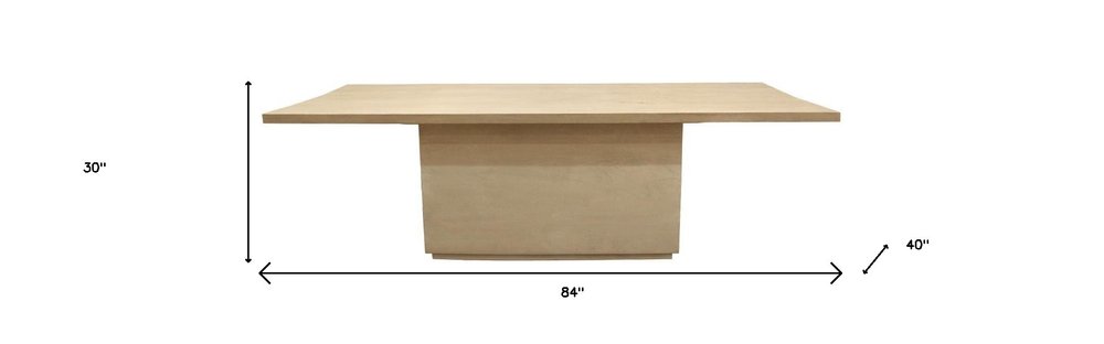 Natural Solid Wood Pedestal Base Dining Table - 84-inch