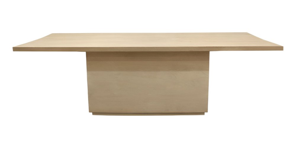 Natural and Brown Solid Wood Pedestal Base Dining Table - 96-inch