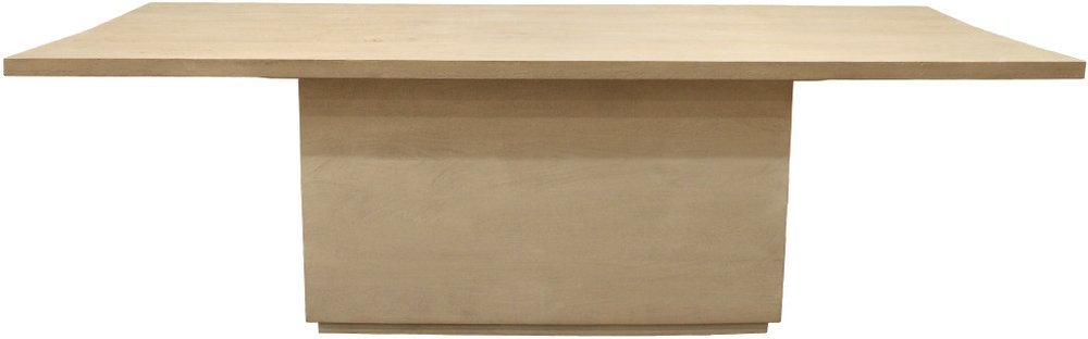 Natural Solid Wood Pedestal Base Dining Table - 108-inch