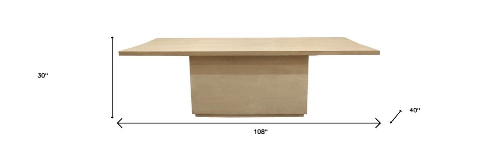 Natural Solid Wood Pedestal Base Dining Table - 108-inch