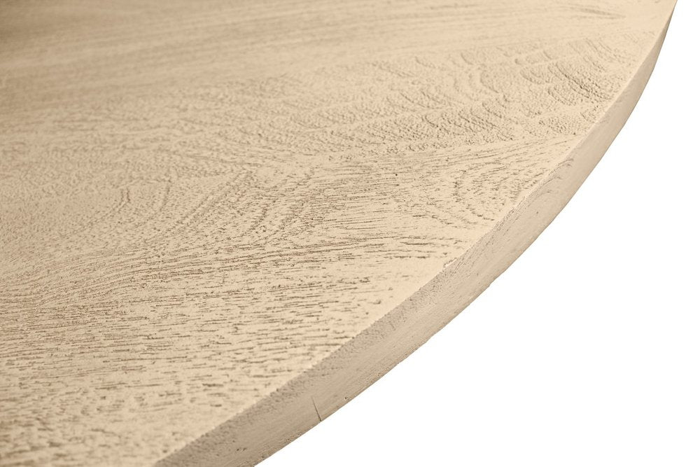 Natural and Brown Rounded Solid Wood Pedestal Base Dining Table - 60-inch
