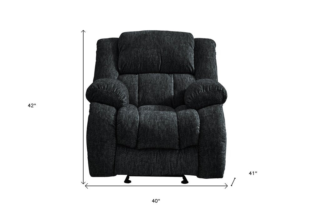 Gray Fabric Gliding Recliner - 40-inch