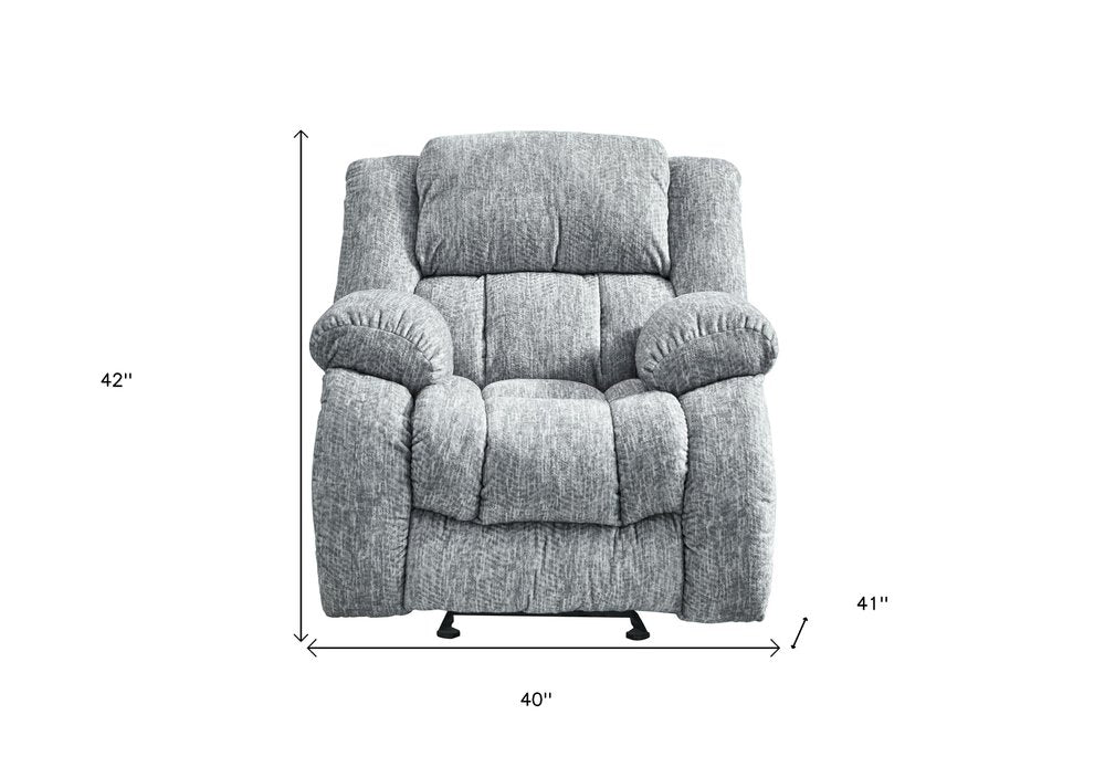 Gray Fabric Gliding Recliner - 40-inch