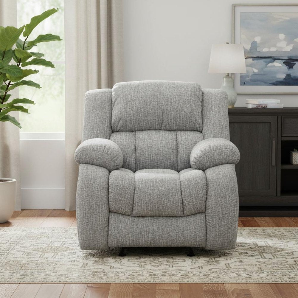 Gray Fabric Gliding Recliner - 40-inch