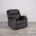 Granite Gray Fabric Manual Recliner - 35-inch