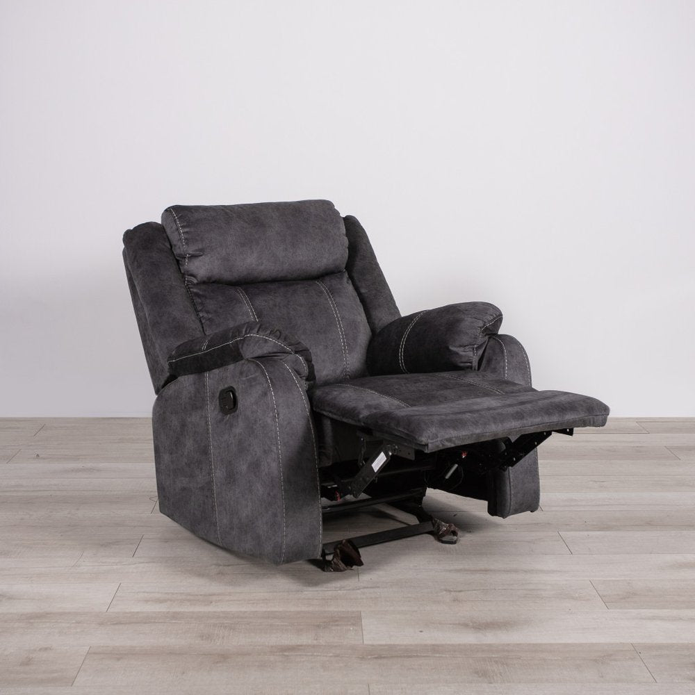 Granite Gray Fabric Manual Recliner - 35-inch