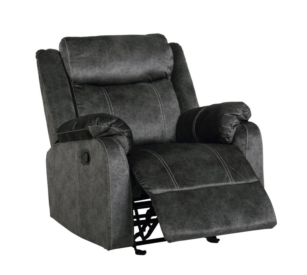 Granite Gray Fabric Manual Recliner - 35-inch