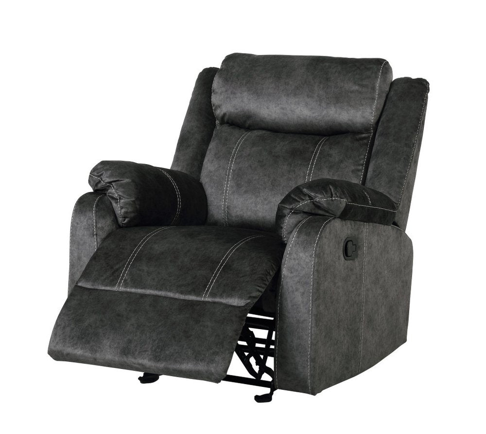 Granite Gray Fabric Manual Recliner - 35-inch