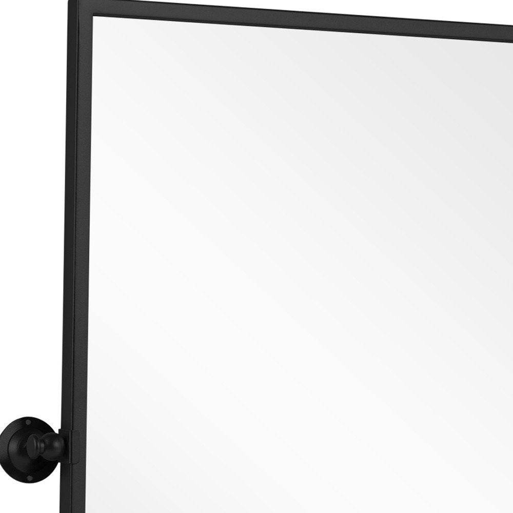 Black Metal Tilting Framed Accent Mirror - 31-inch