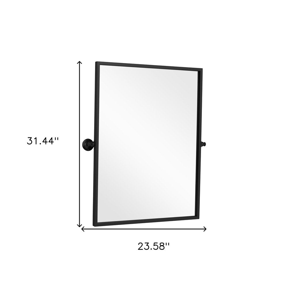 Black Metal Tilting Framed Accent Mirror - 31-inch
