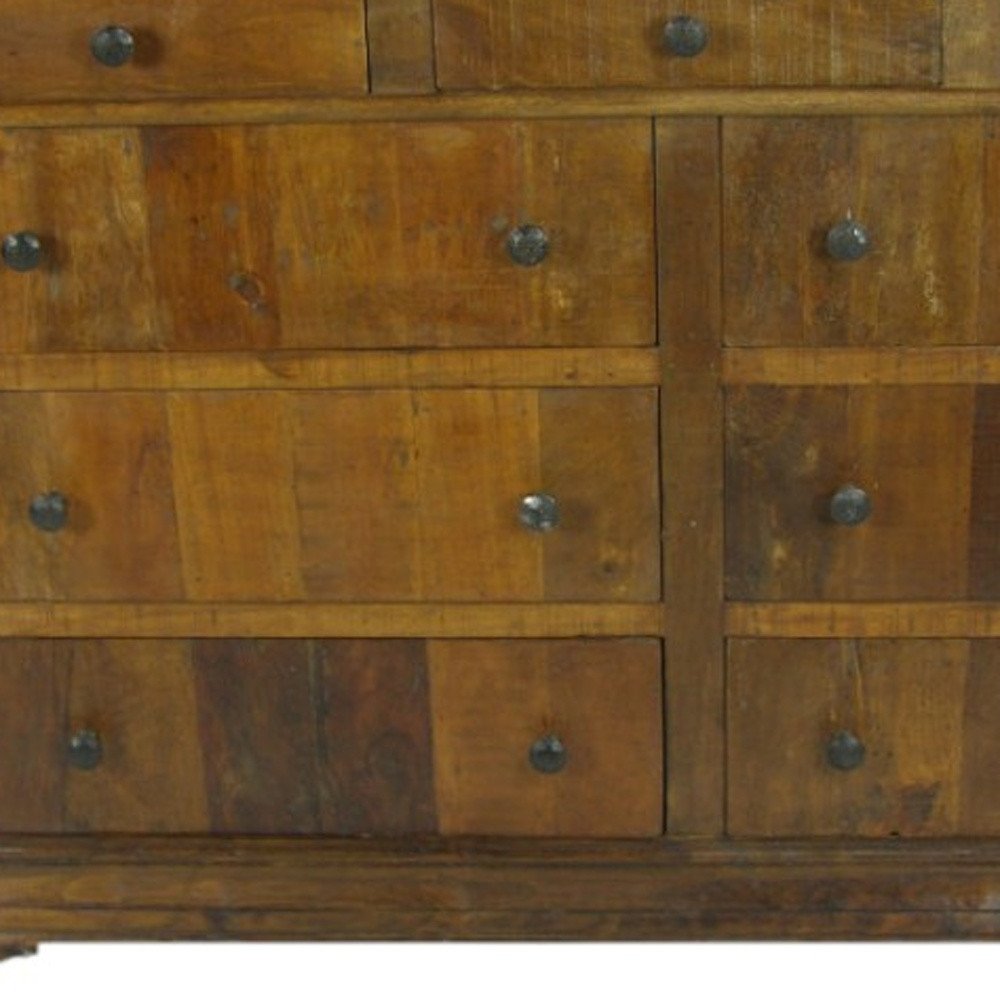 Brown Reclaimed Wood Nine Drawer Double Dresser - 60-inch