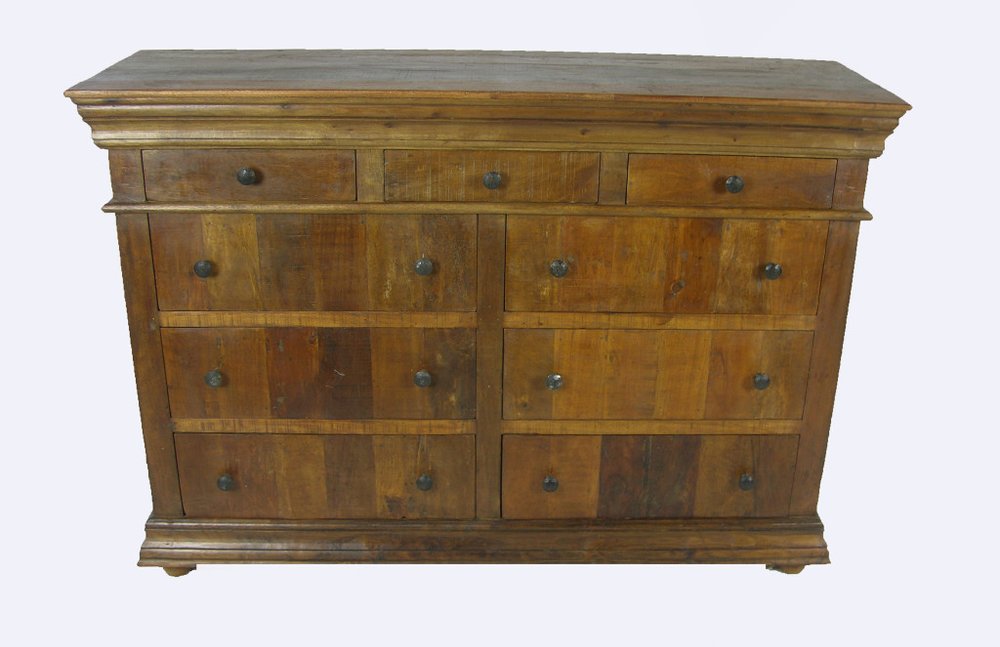 Brown Reclaimed Wood Nine Drawer Double Dresser - 60-inch
