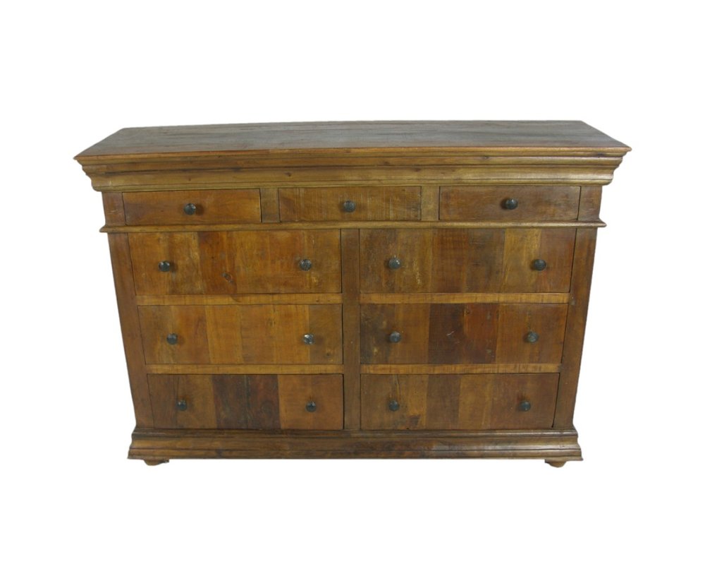Brown Reclaimed Wood Nine Drawer Double Dresser - 60-inch