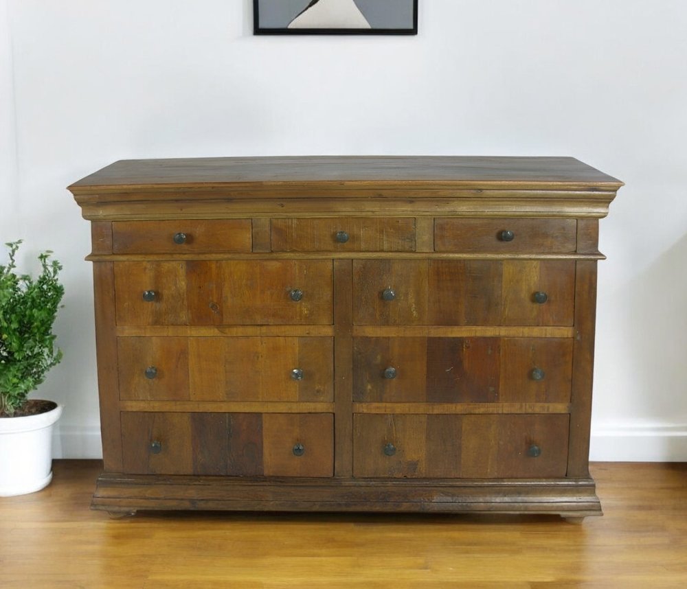 Brown Reclaimed Wood Nine Drawer Double Dresser - 60-inch