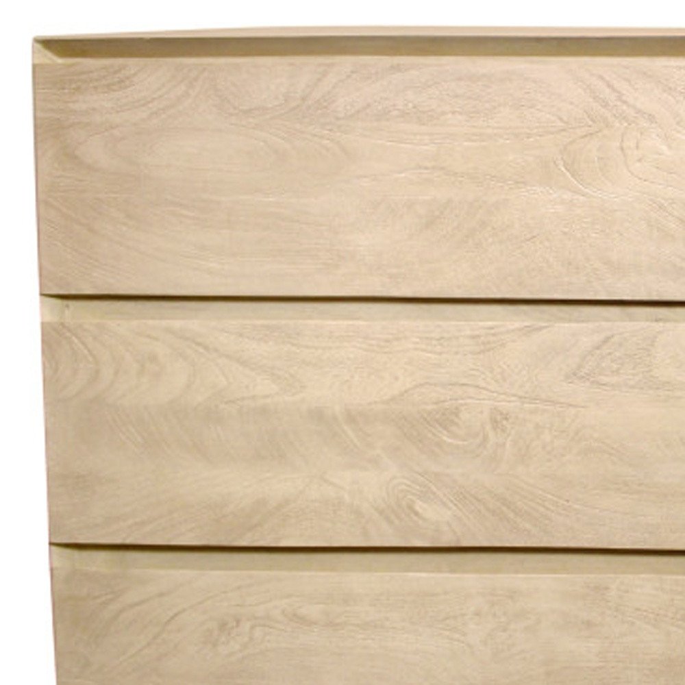 Natural Solid Wood Six Drawer Double Dresser - 72-inch
