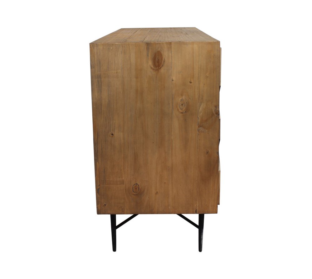Natural Solid Wood Six Drawer Double Dresser - 60-inch