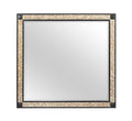Black and Gold Faux Crystal and Wood Dresser Mount Framed Mirror - 36-inch