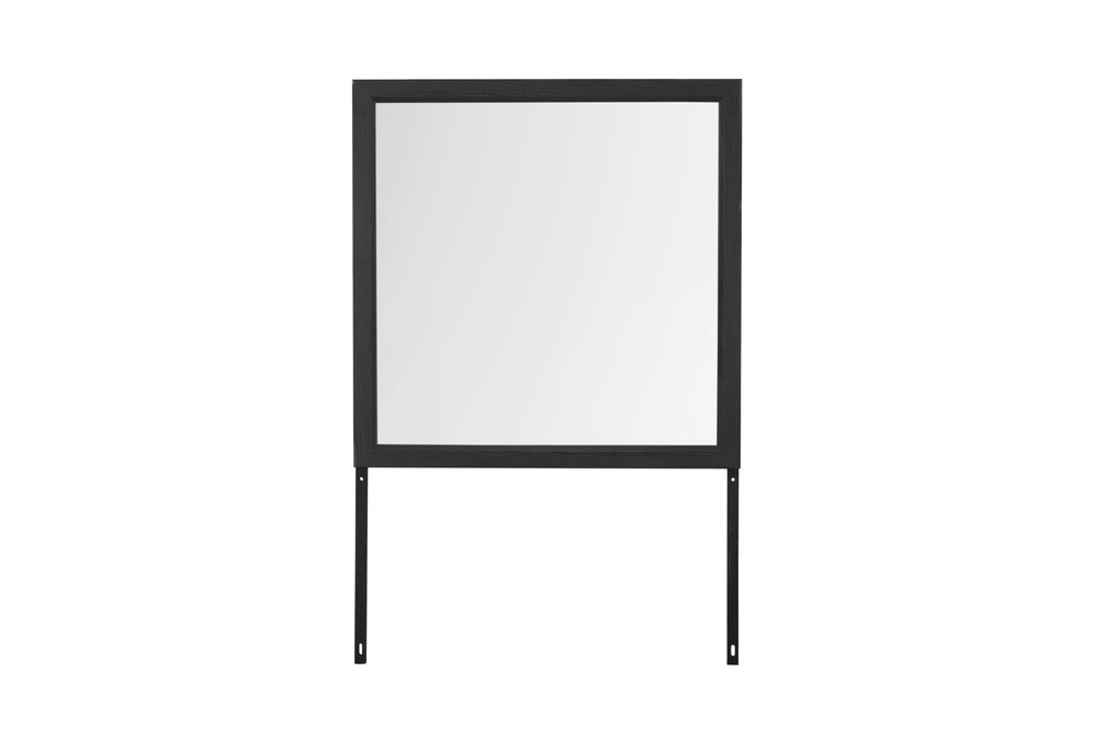 Gray Square Wood Framed Accent Mirror - 40-inch