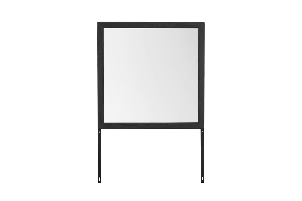 Gray Square Wood Framed Accent Mirror - 40-inch