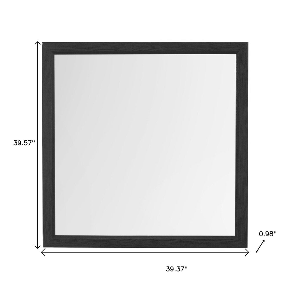 Gray Square Wood Framed Accent Mirror - 40-inch