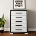 Gray and Black Wood Five Drawer Dresser - 48-inch