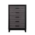 Black and Gray Wood Five Drawer Dresser - 32-inch
