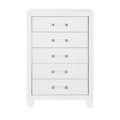 White Wood Five Drawer Dresser - 49-inch
