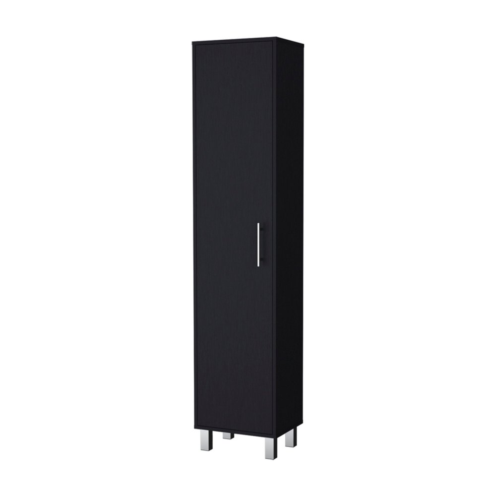 Black Wood Pantry or Storage Cabinet - 71-inch